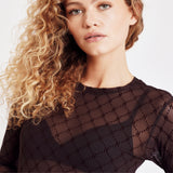 Hype The Detail - Mesh Bluse Brun