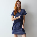 Triumph - Natkjole k/ærme Blue-Dark comb