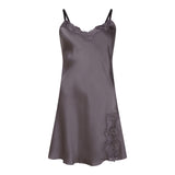 Lady avenue - Silke Chemise med blonde Graphite