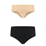 Bye bra - 2-pak Usynlig Hipster Beige/Black
