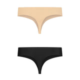 Bye bra - 2-pak Usynlig String Beige/Sort