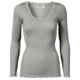 Rosemunde - Silke Bluse Light Grey Melange