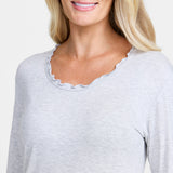 Damella - Amelia Langærmet Natkjole Grey Melange