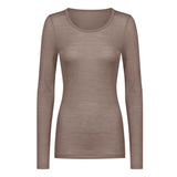 Mey - Wool Love Langærmet T-shirt Deep Taupe
