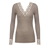Mey - Wool Love Bluse Med Blonde Deep Taupe