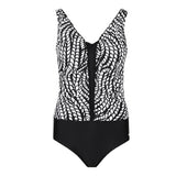 Lentiggini swimwear - Frill Badedragt Black/Offwhite