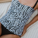 Lentiggini swimwear - Stropløs Tankini Sæt Black/Off