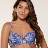 Lingadore - Vatteret Bikini Top Blue/white Print
