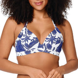 Lingadore - Print Vatteret Triangle Top Blue White