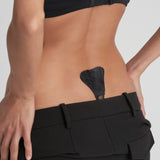 Byebra - Selvklæbende String Med Blonde Sort