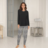 Lady avenue - Bambus Pyjamas Black/Leo
