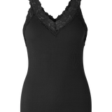 Rosemunde - Bomuldstop Med Blonder Sort