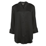 Lady avenue - Pyjamasskjorte Silke Satin Sort