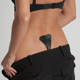 Byebra - Selvklæbende String Med Blonde Sort