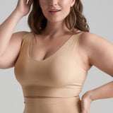 Byebra - Top Med V-hals Beige