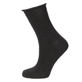 Trofé - Uld Strømpe Loose Rib Sort