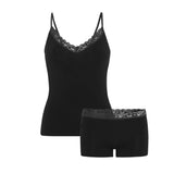 Balzaa - Bali Bambus Camisole Sæt Sort