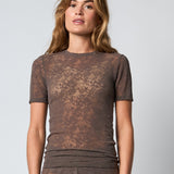 Hype The Detail - Slim Lace T-shirt Brown