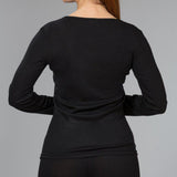 Trofé - Bambus/uld L/æ T-shirt Sort