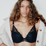 Chantelle - Fleurs Plunge Bh Sort