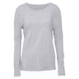 JBS of Denmark - Lang ÆRmet T-shirt Bambus Lys Grå Melange