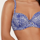 Lingadore - Vatteret Bikini Top Blue/white Print