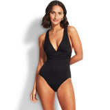 Seafolly - Maillot V-neck Badedragt Sort