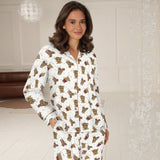 Lady avenue - Bomuld Flannel Pyjamas Wine Teddy
