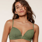 Lingadore - Vatteret Triangle Bikini Top Garden Green