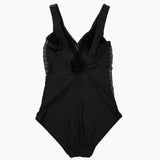 Lentiggini swimwear - Badedragt Med Drapering Sort/hvid