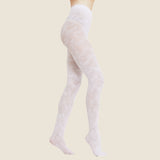 Hype The Detail - Flower Tights 30 denier Hvid