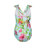 Lentiggini swimwear - Volante Badedragt Aqua Blue/pink