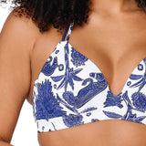Lingadore - Print Vatteret Triangle Top Blue White