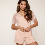 Lingadore - Pyjamas Sæt Kort Peach