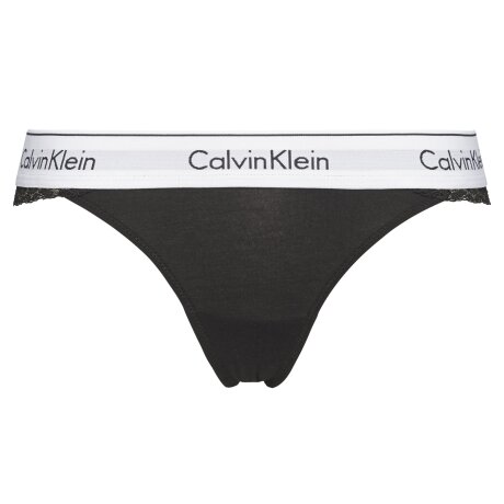 Calvin Klein - String med Hvid Logo Kant Sort