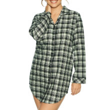 Lady avenue - Flannel Pyjamasskjorte Olive Check