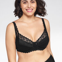 Silvana - Naturana - BH m. vattering og bøjle Sort