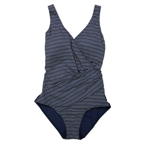 Lentiggini swimwear - Badedragt med drapering Navy/Hvid