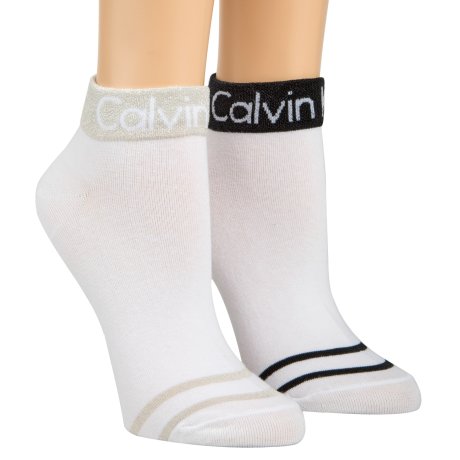 Calvin Klein - 2 pak Coolmax Logo ankel strømpe Hvid