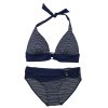 Lentiggini swimwear - Bikini med halterneck Navy/Hvid