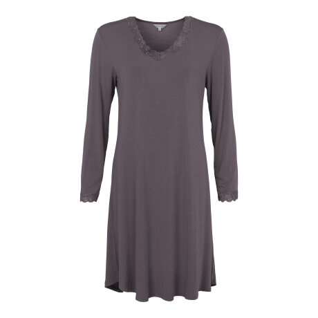 Lady avenue - Bambus Natkjole med l/æ Graphite Lady avenue - Bambus Natkjole med l/æ Graphite