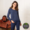 Lady avenue - Bambus Pyjamas l/æ Indigo/Camel