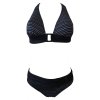 Lentiggini swimwear - Bikini med halterneck Sort/Hvid