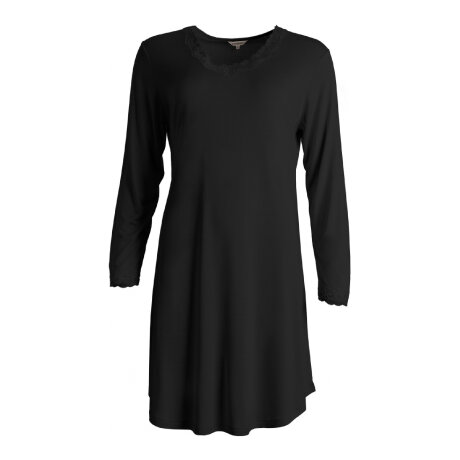 Lady avenue - Jersey Silke Natkjole L/Æ Sort