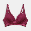 Esprit - Satin Lace Top med vatt Dark Pink Esprit - Satin Lace Top med vatt Dark Pink