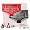 Balzaa - Giftbox 2 Pieces Wow Waist Brief Rød & Sort