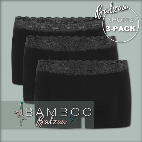 Balzaa - Bali Bambus 3-PAK Shorts Sort