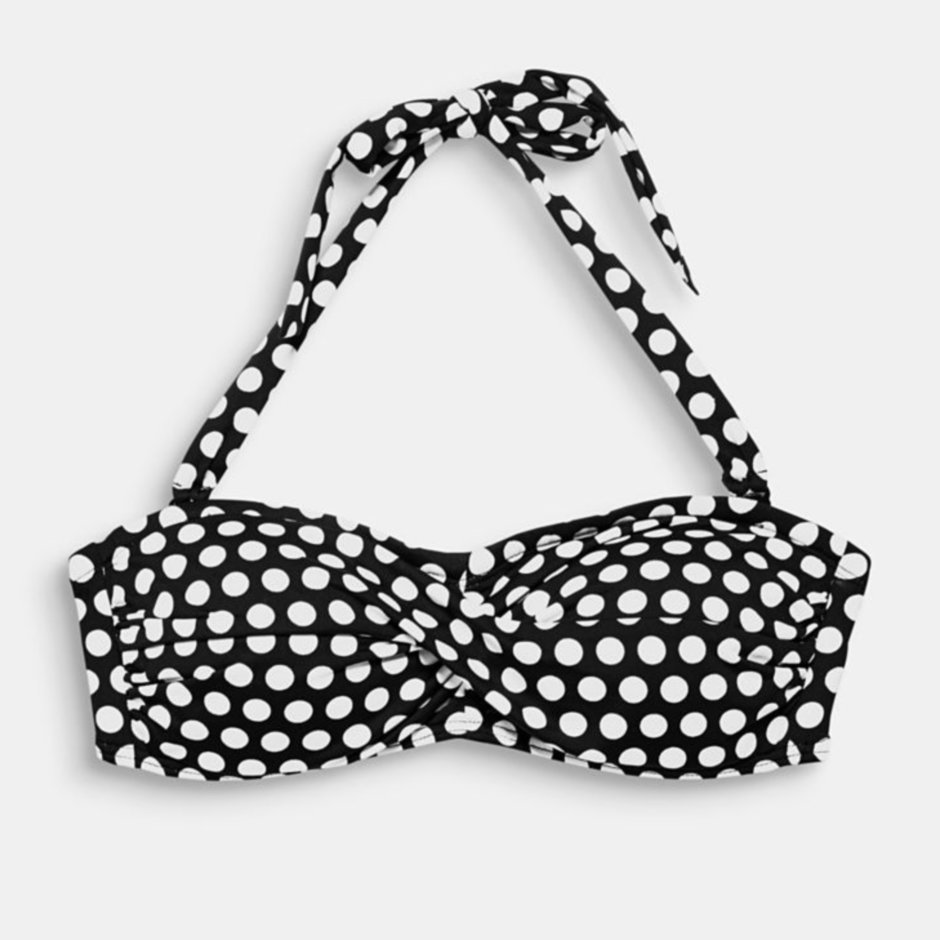 Crosby Beach Bandeau Bikini Sort Prikket Bandeau Sass.dk