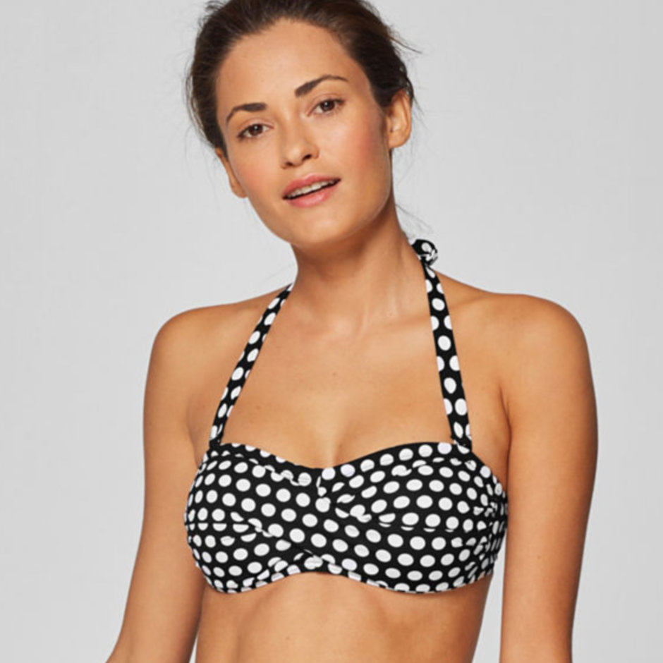 Crosby Beach Bandeau Bikini Sort Prikket Bandeau Sass.dk