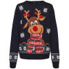 Vero Moda - New Frosty Deer Sweater Navy Blazer
